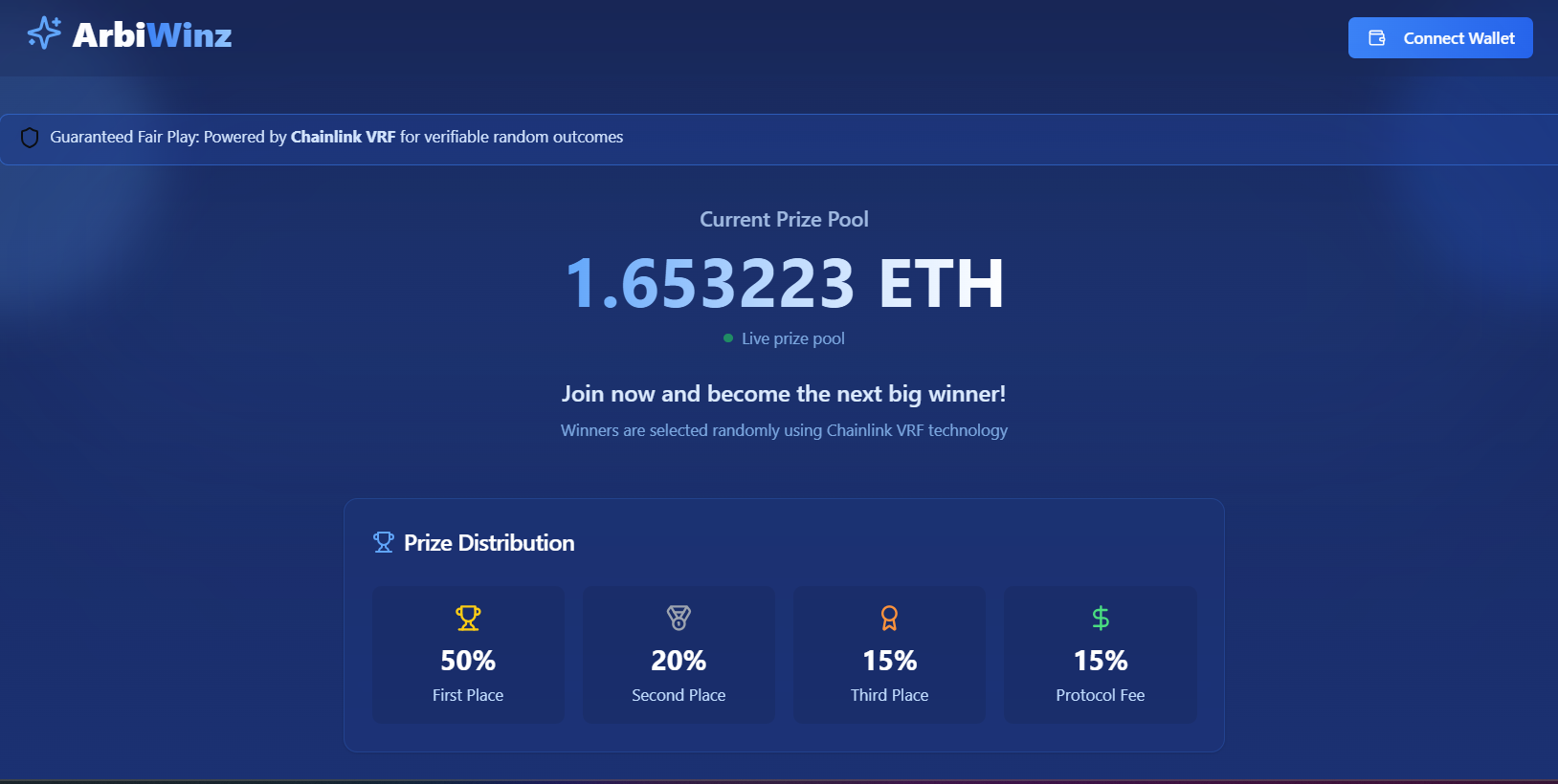 ArbiWinz | Decentralized Lottery Powered by Arbitrum